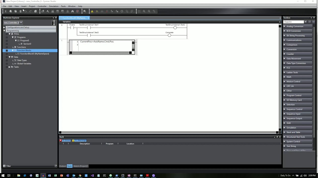 Creating a .slr Sysmac Library File