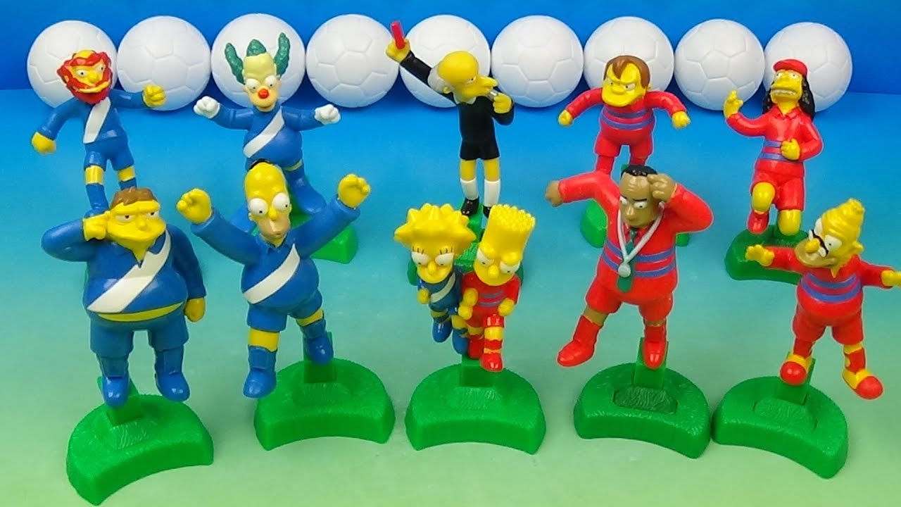 2002 The Simpsons Springfield Soccer Set of 10 Burger King Collectibles Video Review