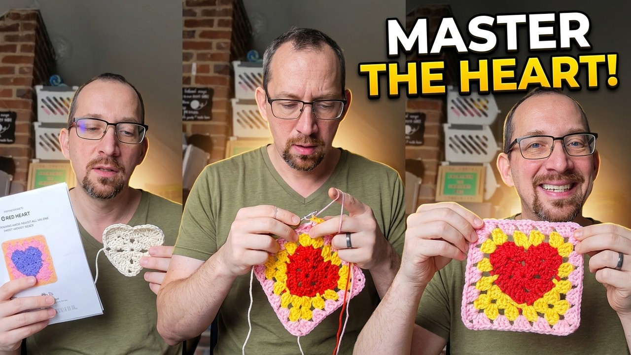 MASTERING THE RED HEART ALL IN ONE SWEET HEARTS GRANNY SQUARE MOTIF