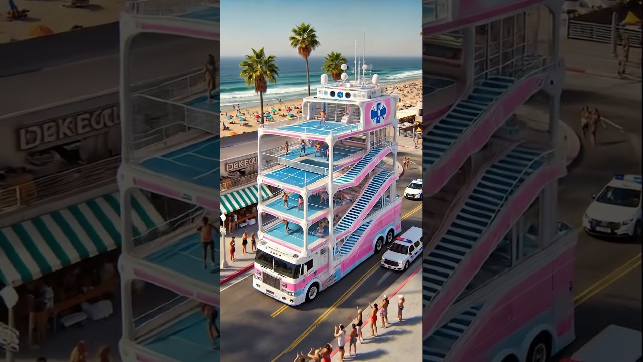 The Future of Fitness on Wheels | Mobile Beach Gym Concept 🚚💪