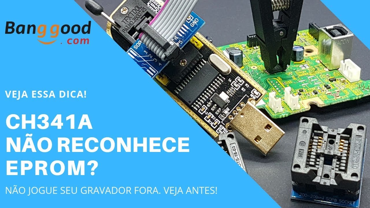 GRAVADOR CH341A NÃO RECONHECE MEMÓRIA EPROM / BIOS 😒 SOLUÇÃO! 