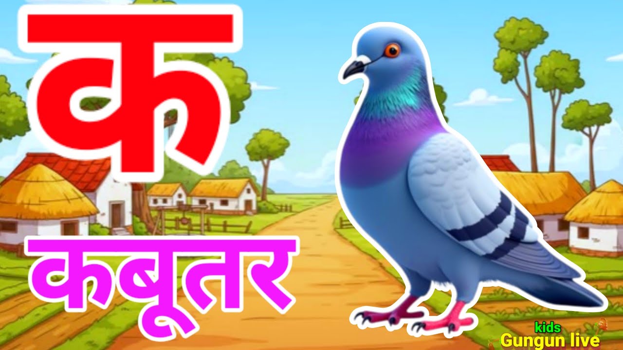 क से कबूतर, अ से आम a se anaar k sekabutar |Hindi varnmala |ABCD क सेकबूतर अ से अनार,for kids💥