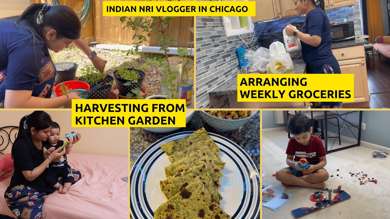 First Harvest From Kitchen Garden~Indian Mom's Weekend Lunch Routine~Real Homemaking Chicago