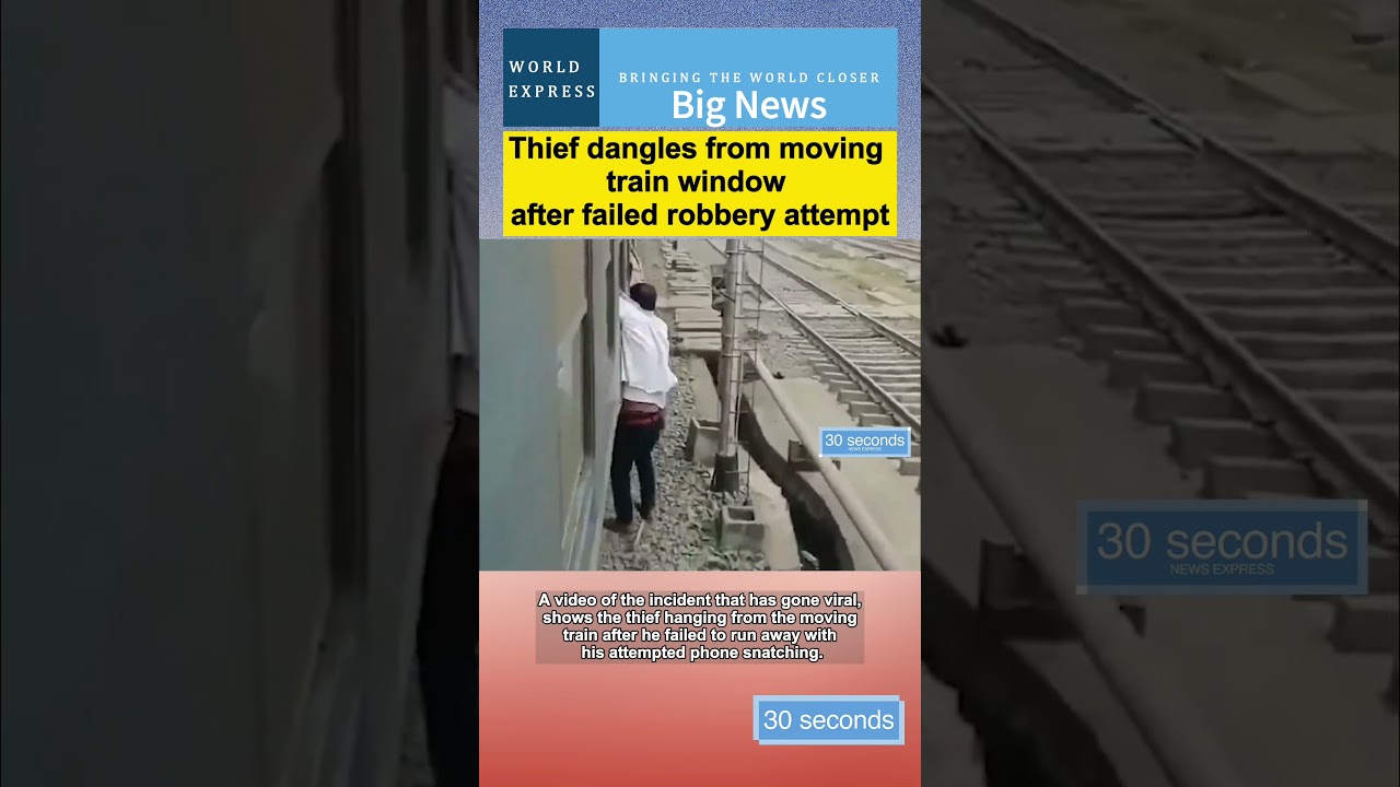 Thief dangles from moving train window after failed robbery attempt#india #indian #news