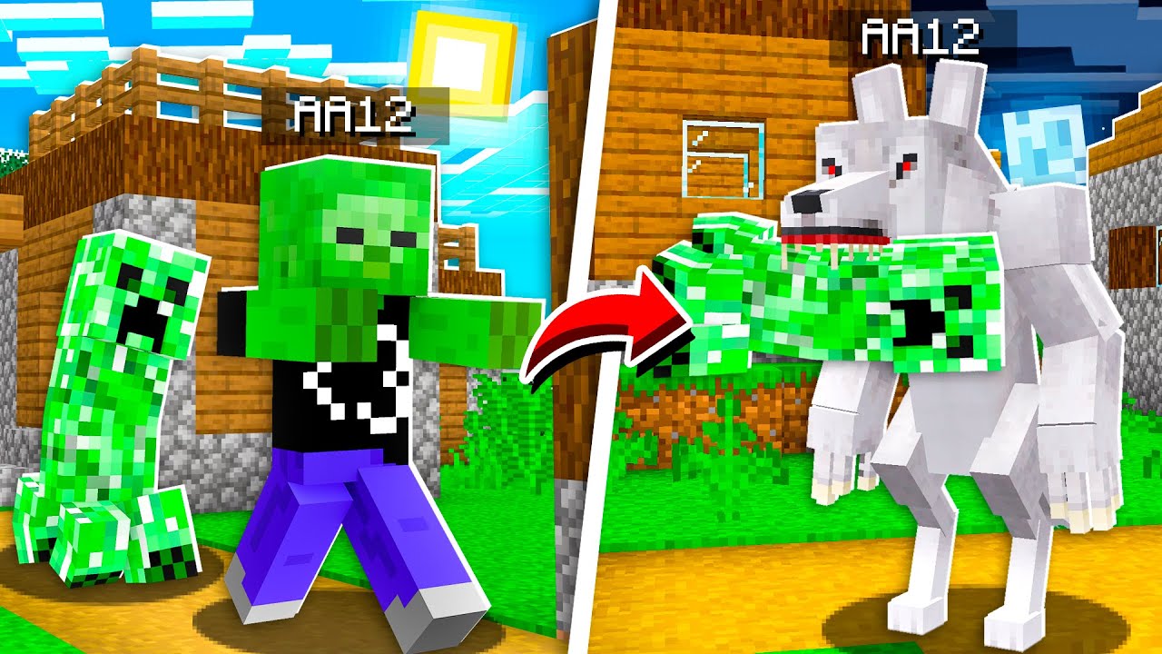 Playing Minecraft as a Werewolf at Night!