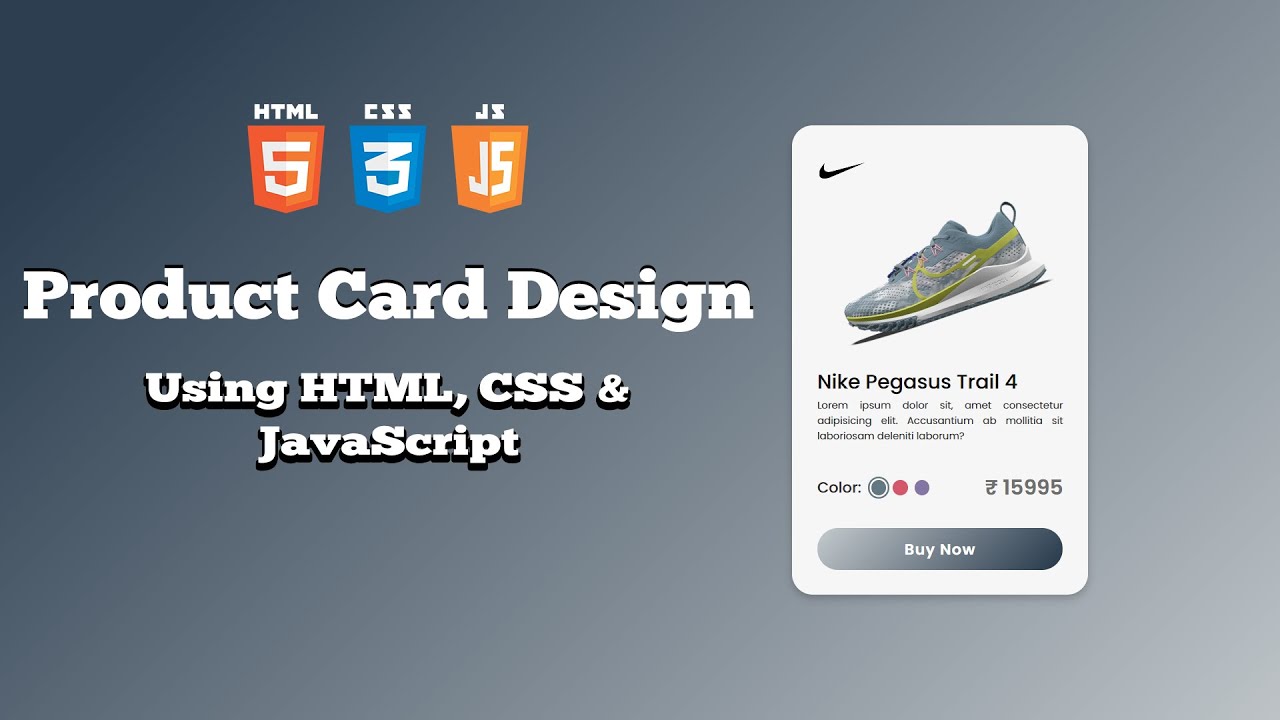 Product Card UI Design Tutorial  | Using HTML, CSS, and JavaScript