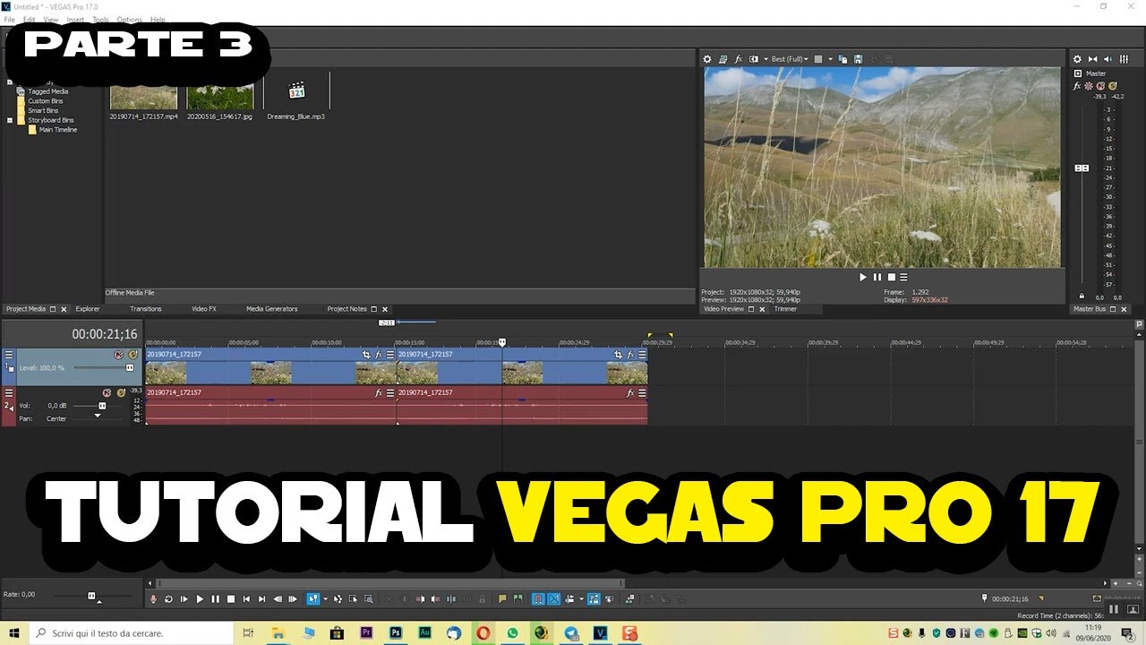 Tutorial italiano VEGAS Pro 17 - Parte 3 - Transizioni ed effetti video