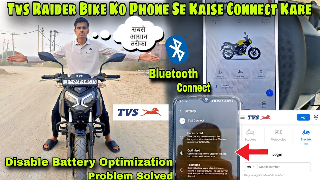 Tvs Raider Bike Ko Phone Se Kaise Connect Karein!! Disable Battery Optimization Problem Solved..