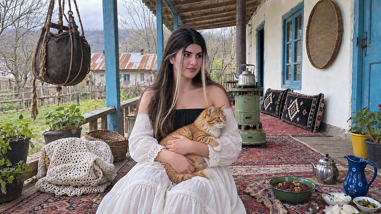 Iran Rural Life | A Girl Living Alone in a Mountain Village & Cooking Local Lunch