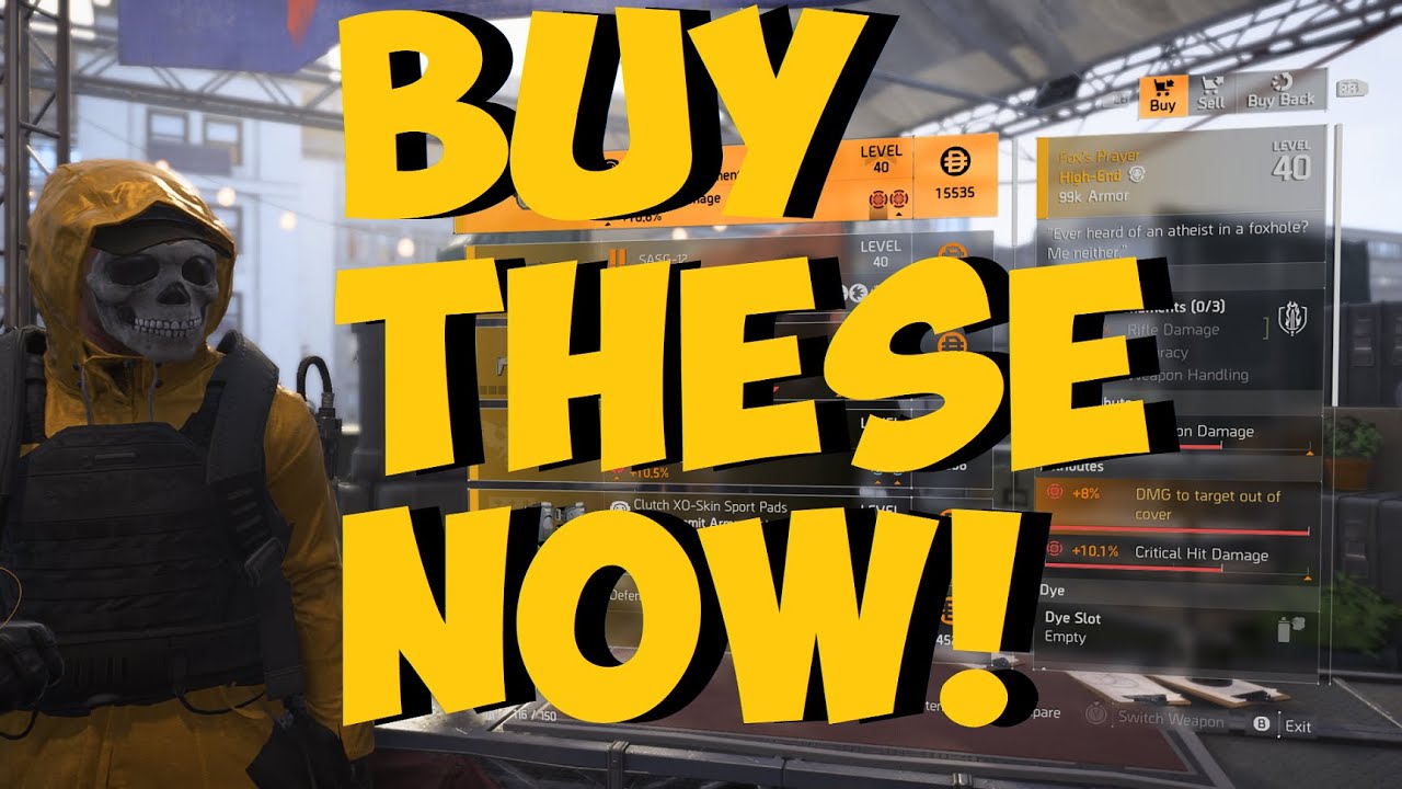 *BUY THESE NOW* The Division 2 - Weekly Vendor Reset (April 6th 2021)