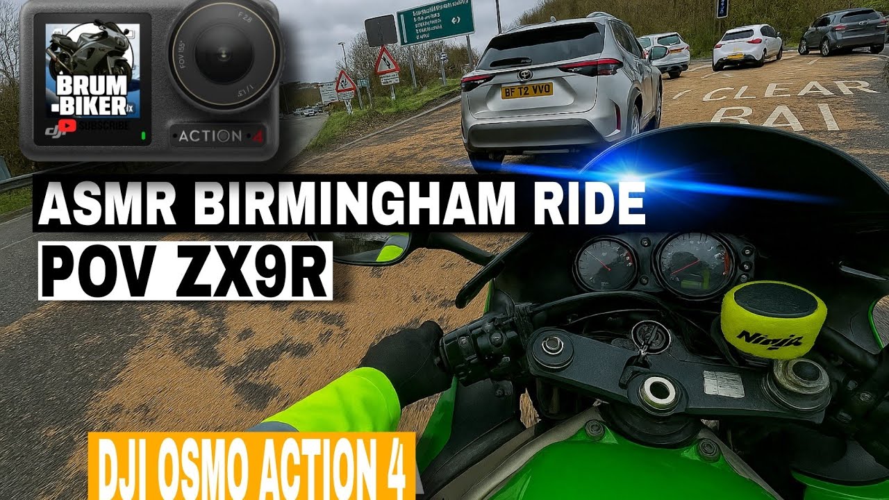 “Kawasaki Ninja ASMR Ride in East Birmingham | Pure Engine Sound | DJI Action 4”