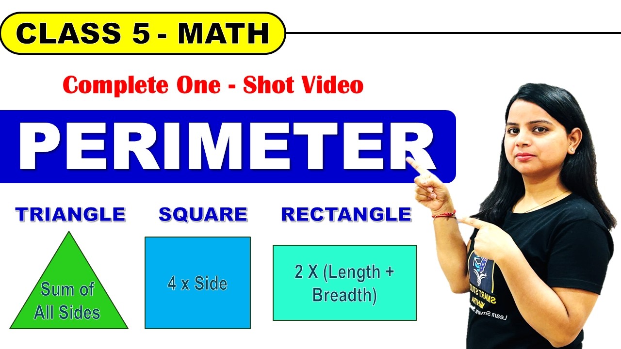 Perimeter for Class 5 - Perimeter of Triangle, Square & Rectangle with Worksheet #class5maths
