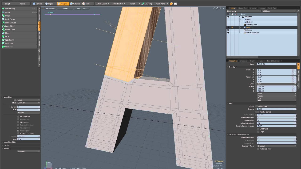Tutorial - Modo - Pen tool in Wall mode