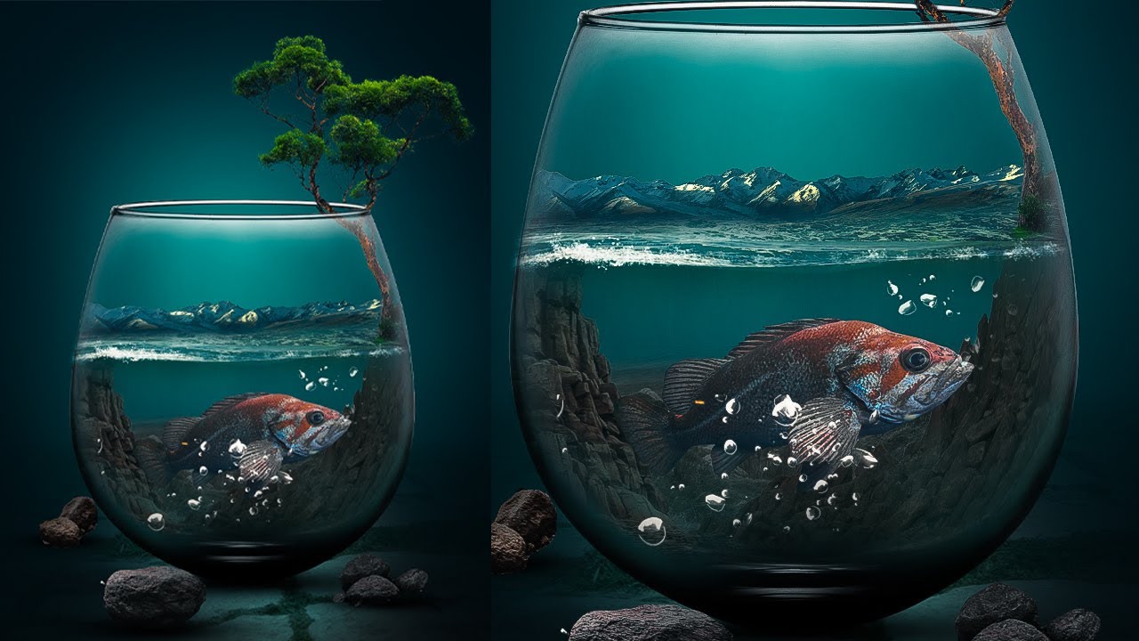 Fish And Glass Photoshop Manipulation Tutorial By Picture Fun
