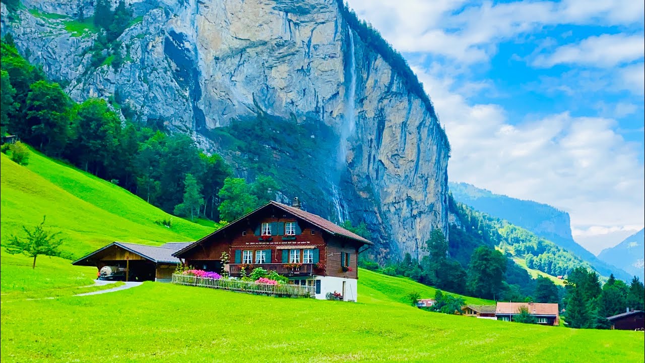 Спокойная вечерняя прогулка в швейцарской деревне ЛАУТЕРБРЮННЕН🇨🇭Швейцария