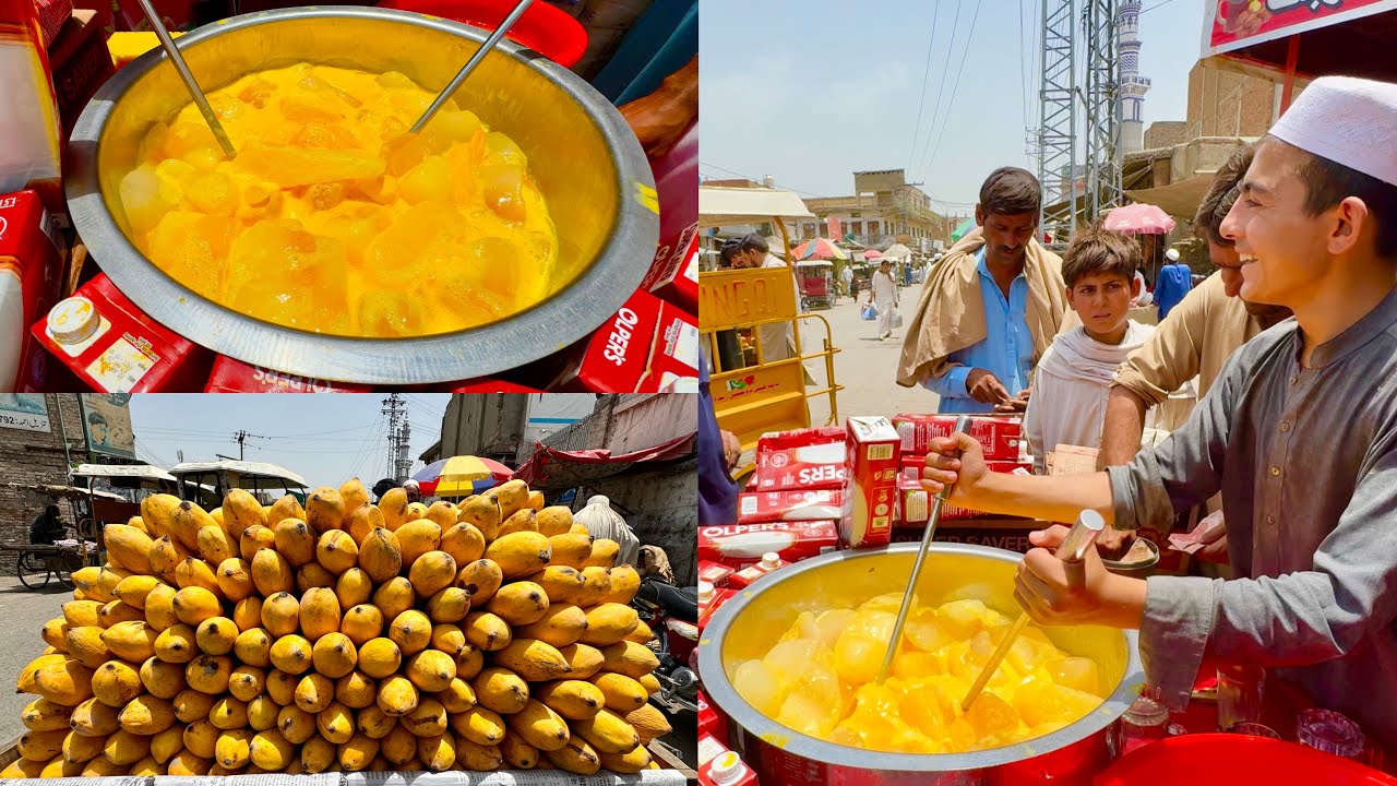 Hardworking 13 Year Boy Making Mango Juice | Roadside Drink | Ice Mango Milkshake | Street Drink