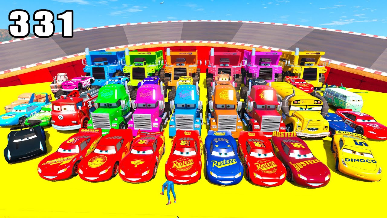 GTA V Mods Stunt Car Racing Challenge 🚙 By SPIDER-MAN With Amazing Super Cars monster trucks ep 331