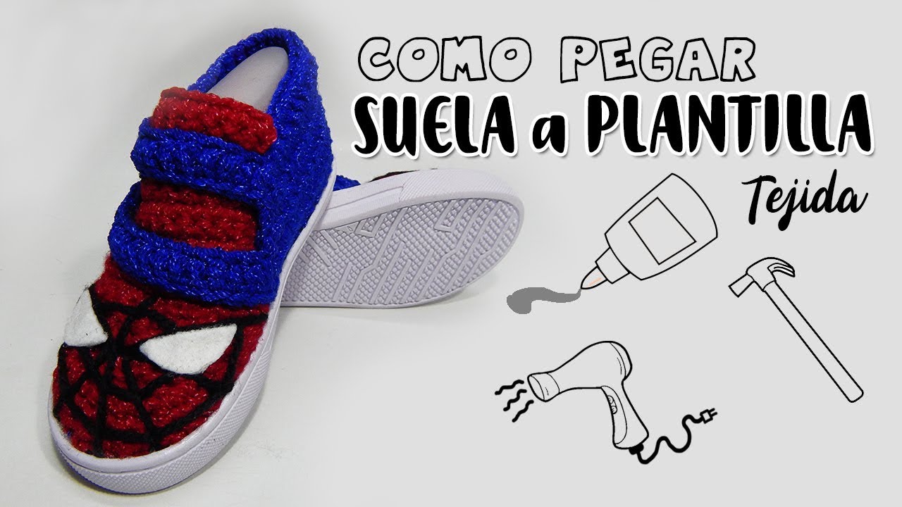 Como pegar Suela a Plantilla en ZAPATO TEJIDO