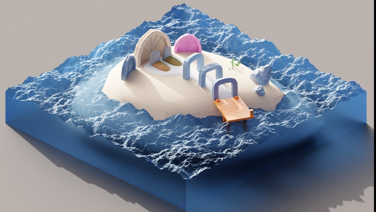 Isometric Island Timelapse - Blender 2.9
