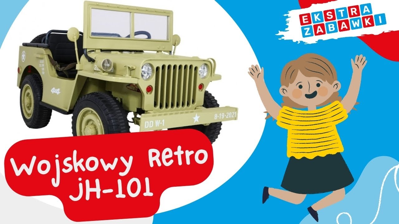Jazda testowa wojskowym autkiem na akumulator JH-101 4&times;45W 12V/14Ah