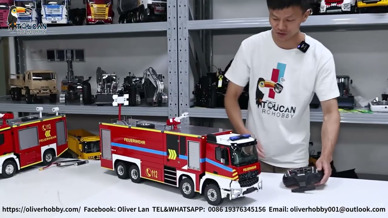 8*8 1/14 metal rc fire fighting truck.