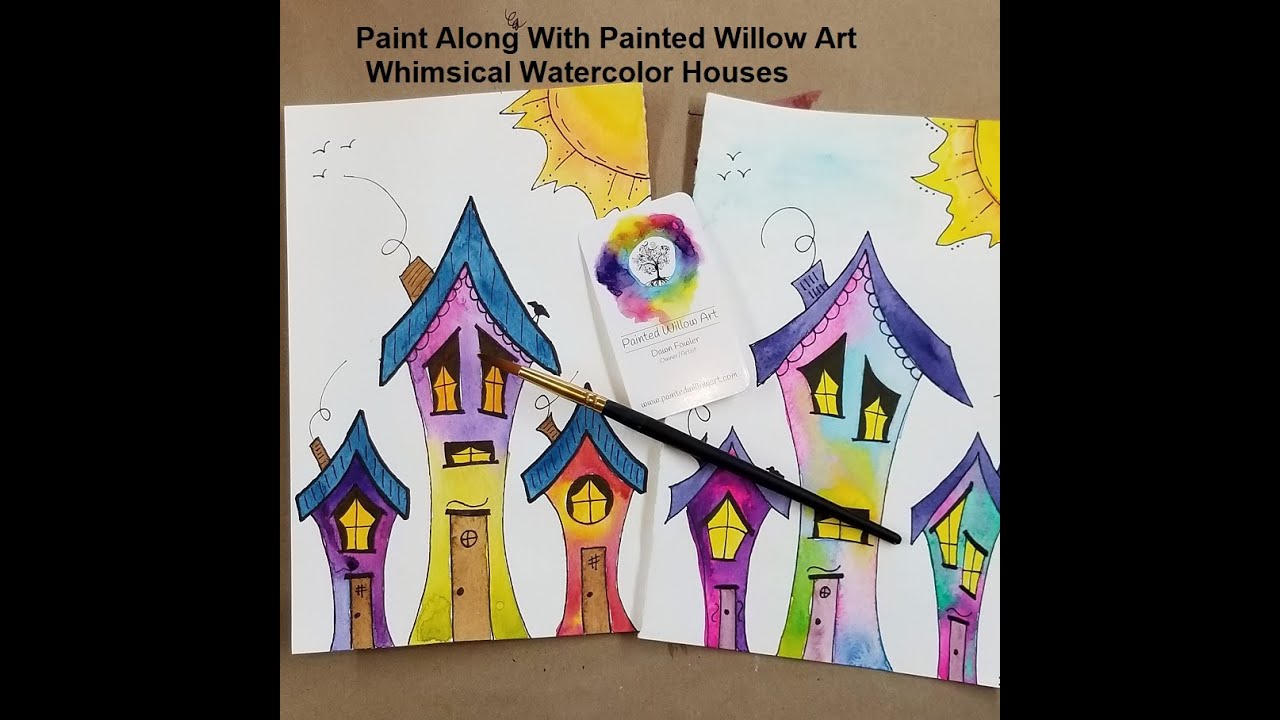 Paint Along Whimsical Houses - Painted Willow Art