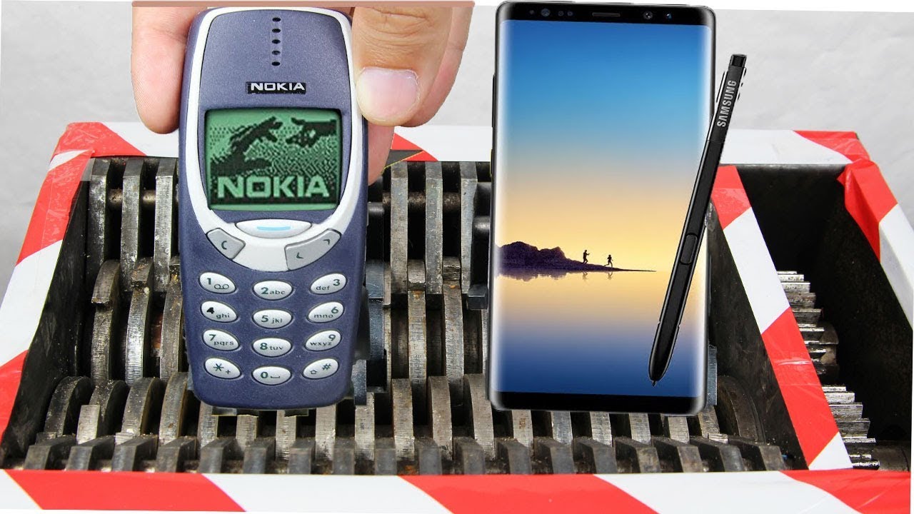 Experiment Shredding NOKIA 3310 VS SAMSUNG GALAXY NOTE 8 | The Crusher