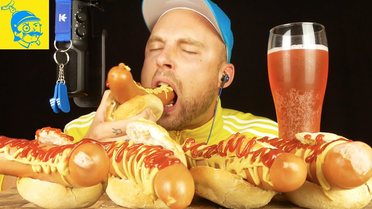 АСМР Я ем гигантские хот-доги 🌭😋 #мукбанг