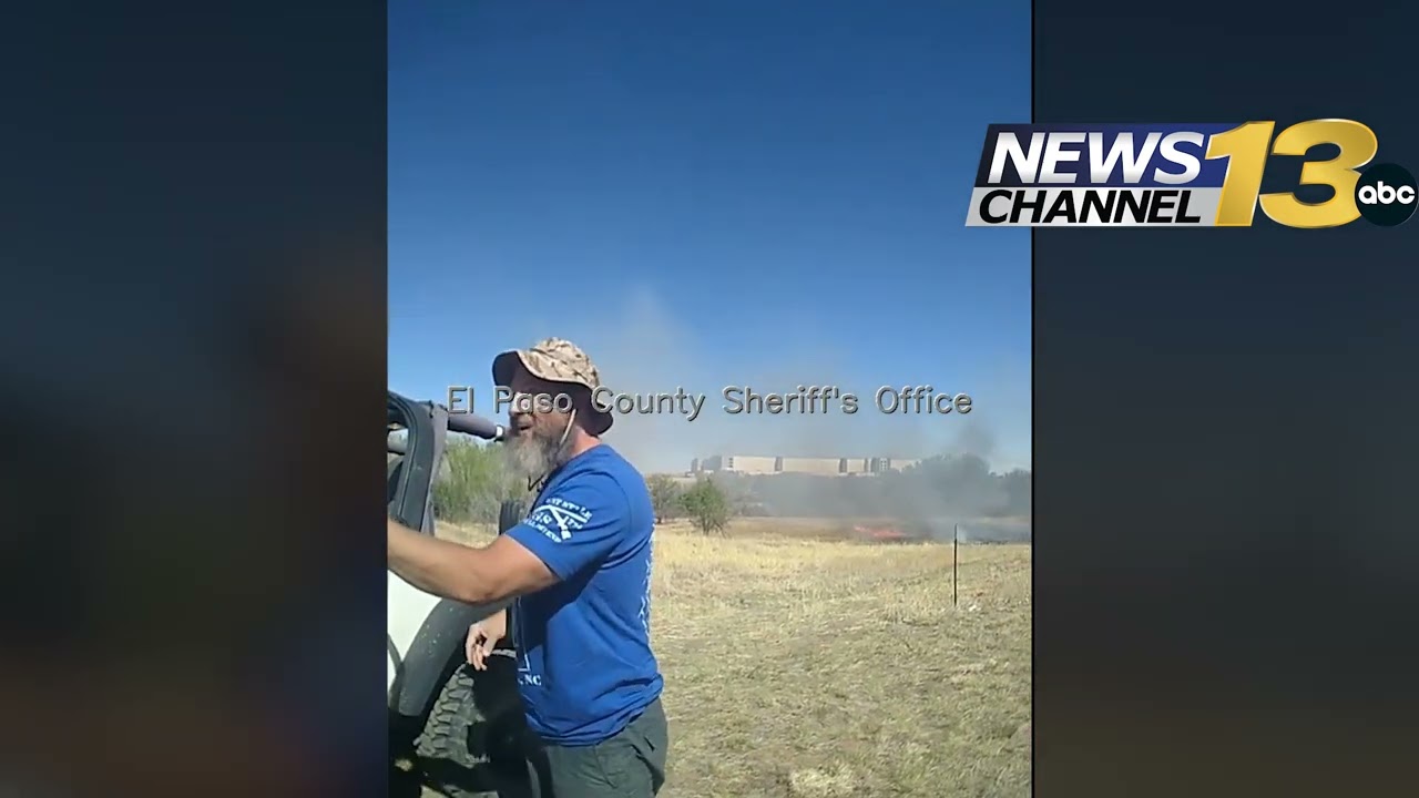 Deputy body camera footage shows the moment his car starts 180-acre fire in El Paso County