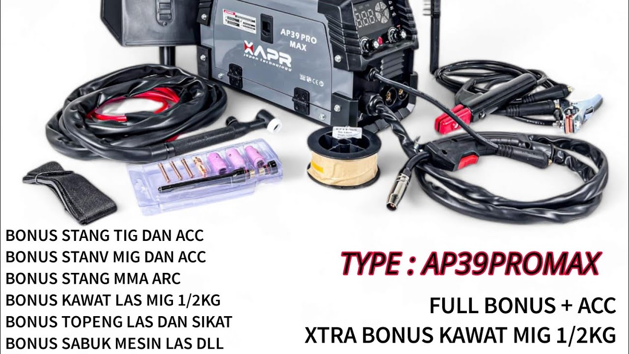 Viral mesin las APR AP39 PROMAX MiG TIG mma 160a argon co2, gassless tukang las bengkel Seniman api