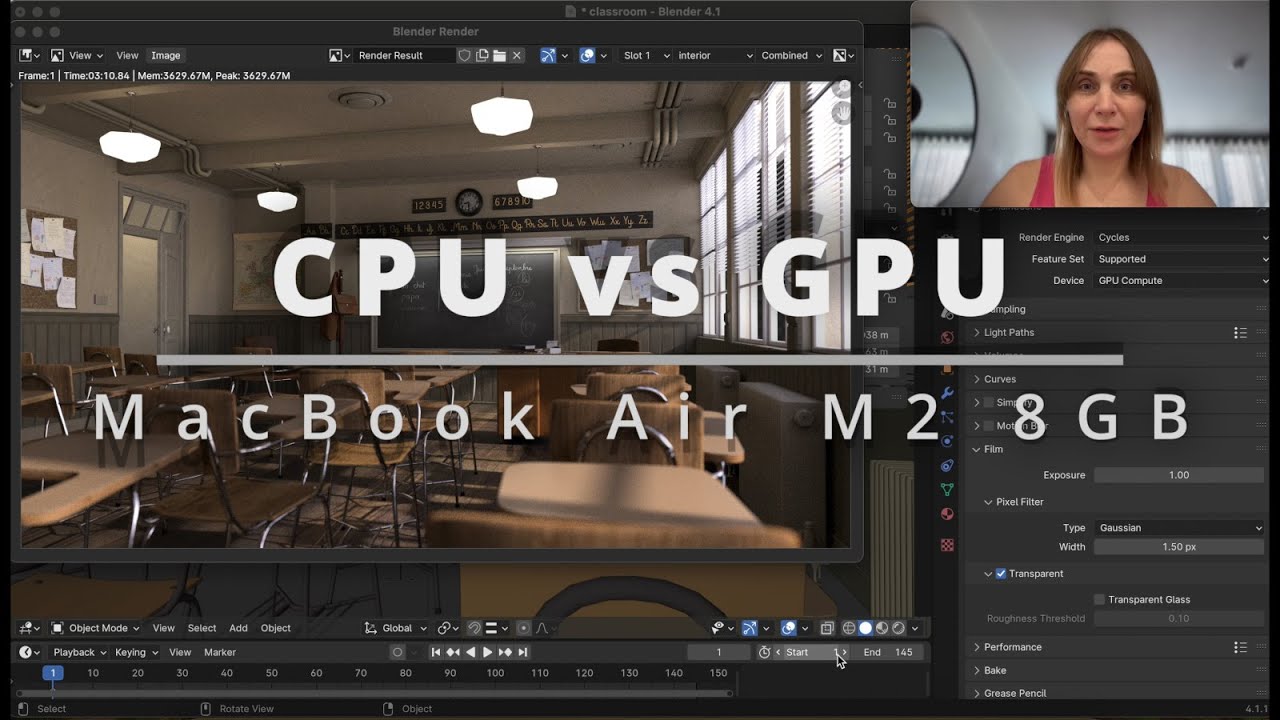 Blender CPU vs GPU MBA M2