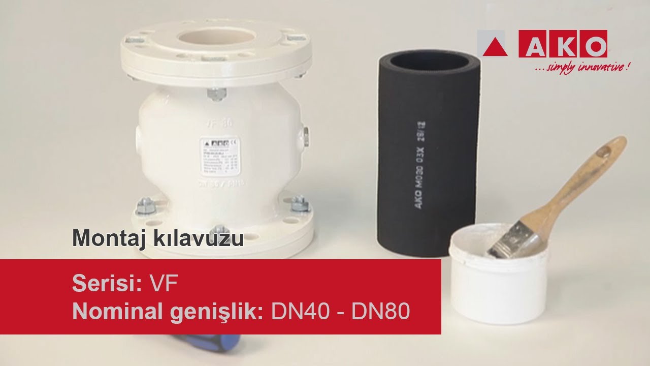 Onarım: AKO pinç vanası (pnömatik), seri VF, DN40, DN50, DN65, DN80
