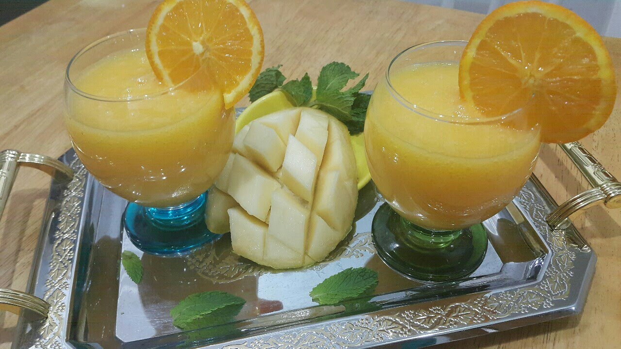 عصير المانجو والبرتقال جد منعش وصحي/juice mango and orange