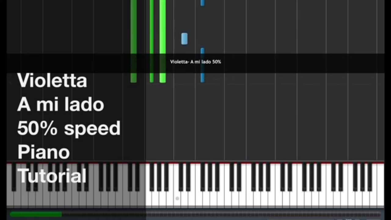 Violetta - A mi lado - 50% speed Piano Tutorial