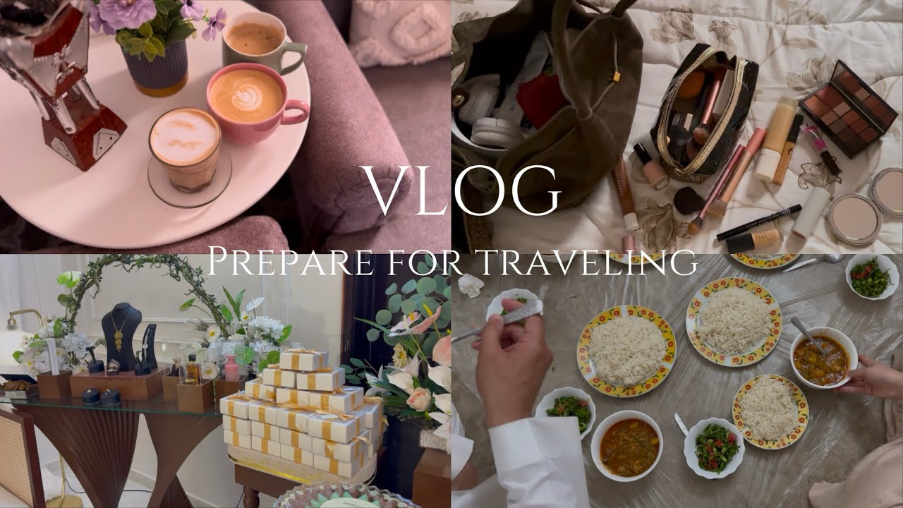 فلوق السفر✈️.. يوميات الديره | حفل عقد قران 💍Prepare for traveling👒