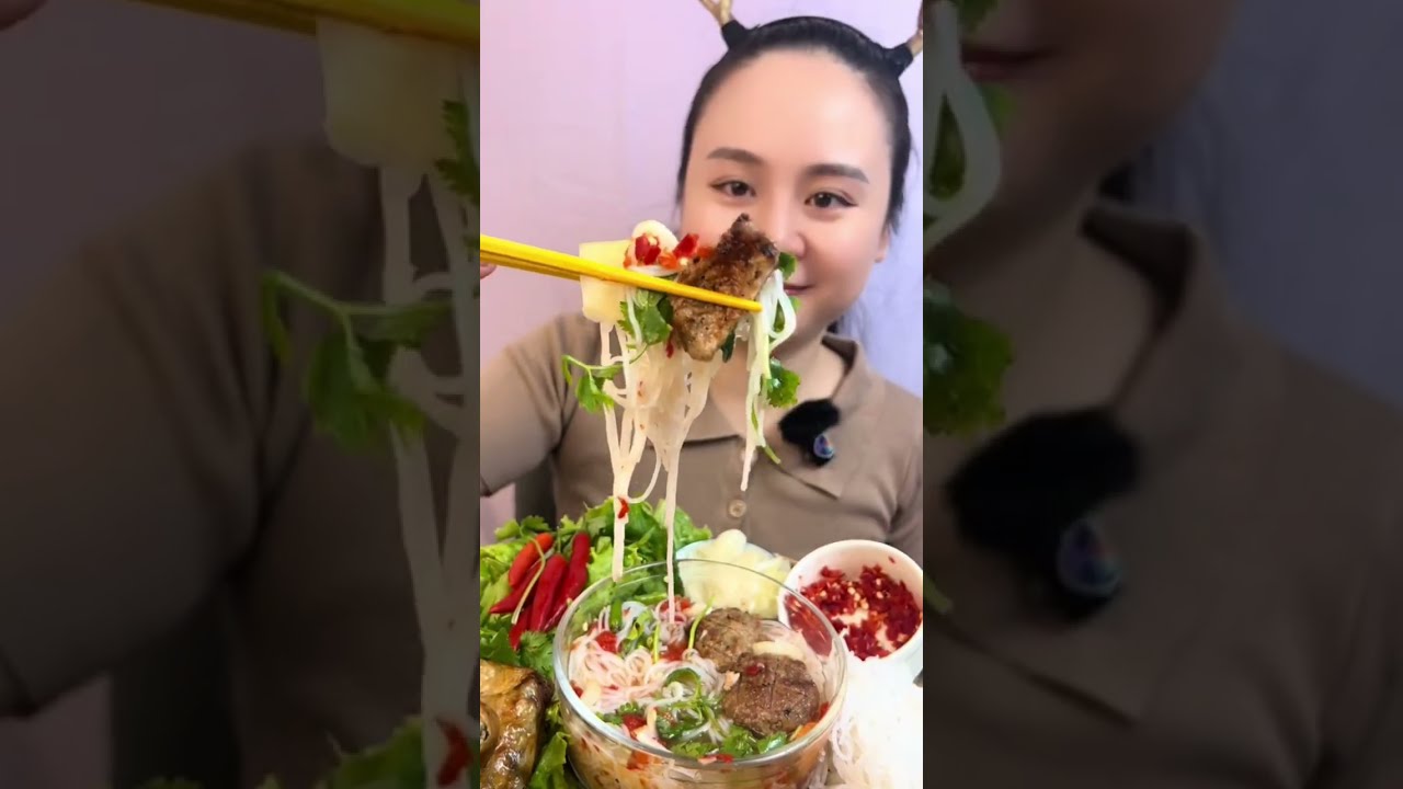 Mời mọi người Mukbang Chả Ram Tôm Cuốn, Ram Tôm Đất Cuốn Rau Sống, Bún Thịt Nướng với em nghen