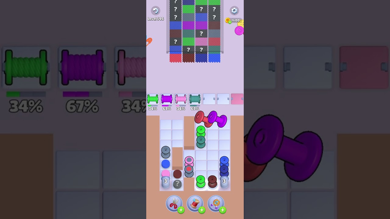 Knit Out Level 546 Solution #knitoutpuzzlegame #knitout #knitoutlevel #knitoutgame #level546
