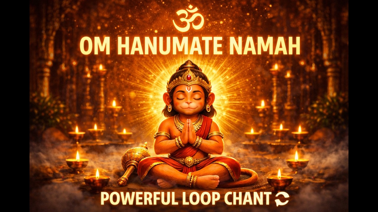 Morning Hanuman Mantra Loop | Om Hanumate Namah Chant for Calm Mind & Protection 🔱