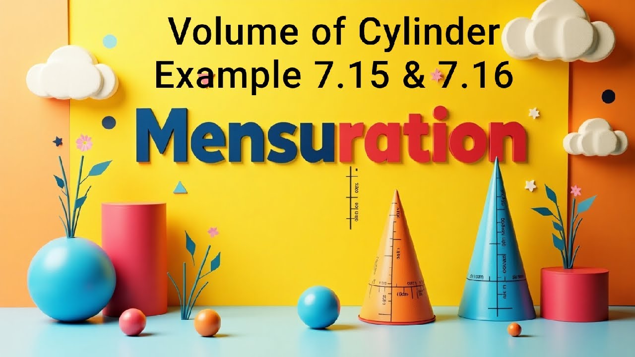 10th Maths: volume of Cylinder- Example Sum 7.15 & 7.16. Chaper 7 in semacheer kalvi.