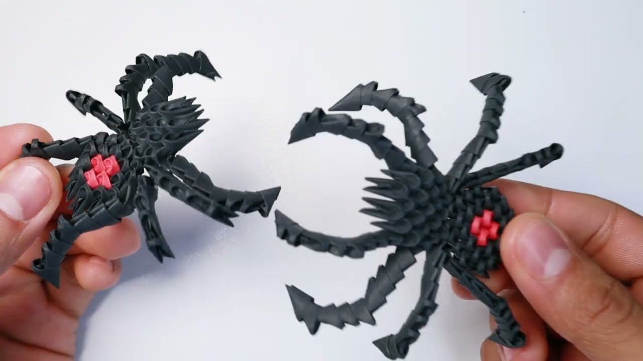 🛑🕷️ ARAÑA GRANDE de ORIGAMI 3d Halloween 🎃 Spider 🕷️ 🕸️ de Papel FÁCIL