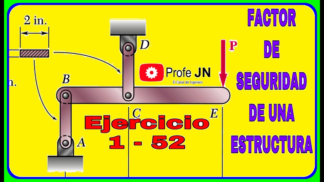 FACTOR DE SEGURIDAD DE UNA ESTRUCTURA | Ejercicio 1-52 mecánica de materiales de BEER AND Johnston