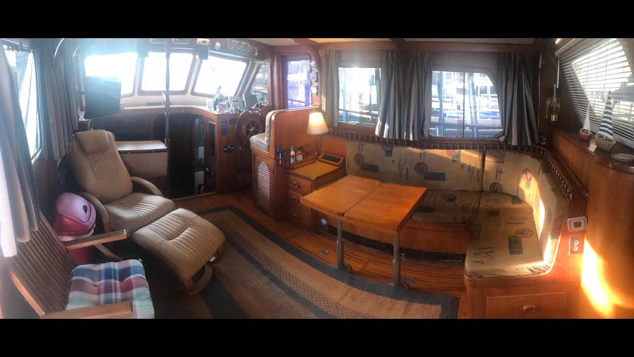 1980 Albin 43ft Trawler MotorYacht Interior Walk through