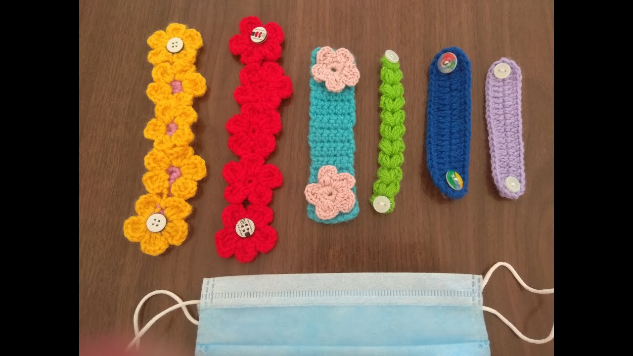 دعامة كروشيه للكمامة / How to crochet ear saver for face mask