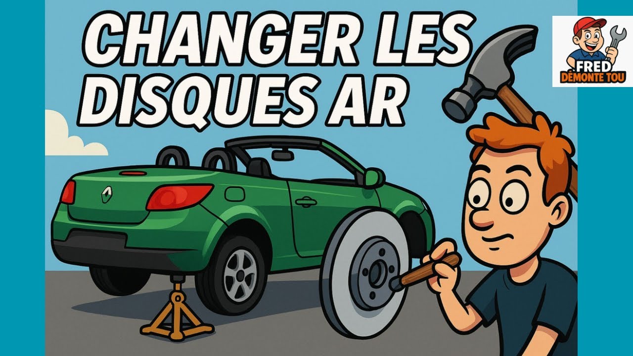 Changement des disques AR et plaquettes de frein, Mégane 2 CC #automobile #voiture 