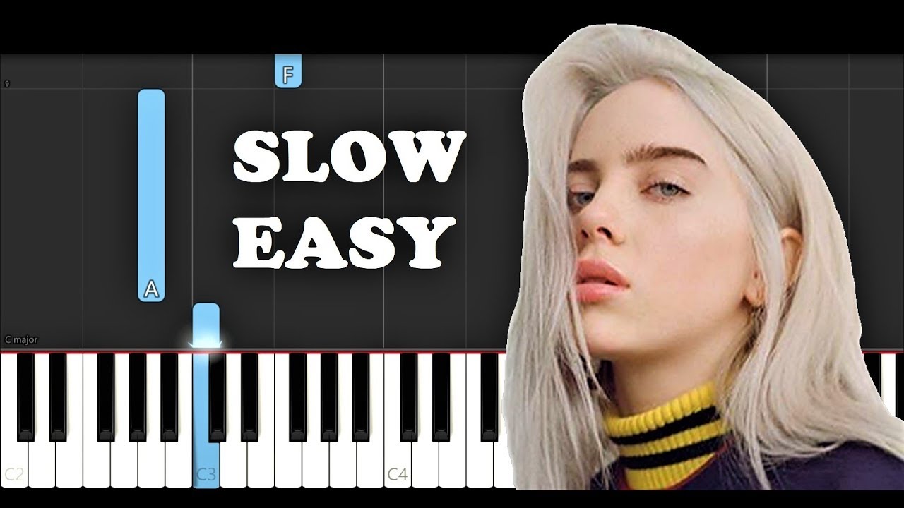 Billie Eilish - Bitches broken hearts (SLOW EASY PIANO TUTORIAL)