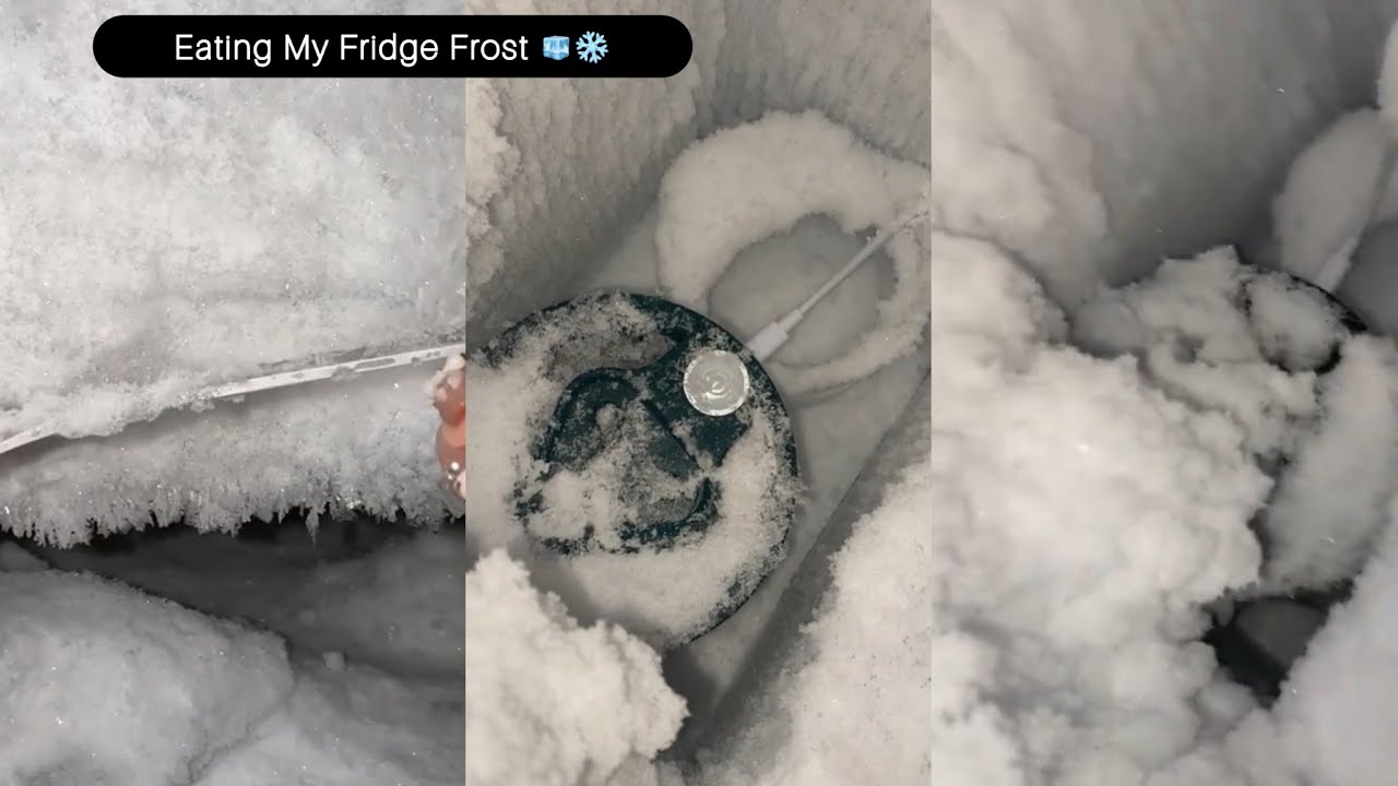 Frozen Freezer💖 Look at this thick frost😍❄️ Listen to that crunch… it’s so satisfying🤌🥰 #frostasmr❤️