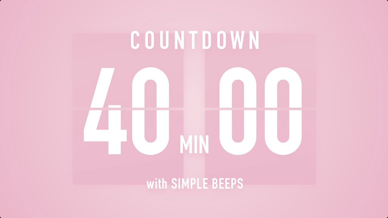 40 Minute Countdown Timer 🌸 Flip Clock with Simple Beeps 🔔