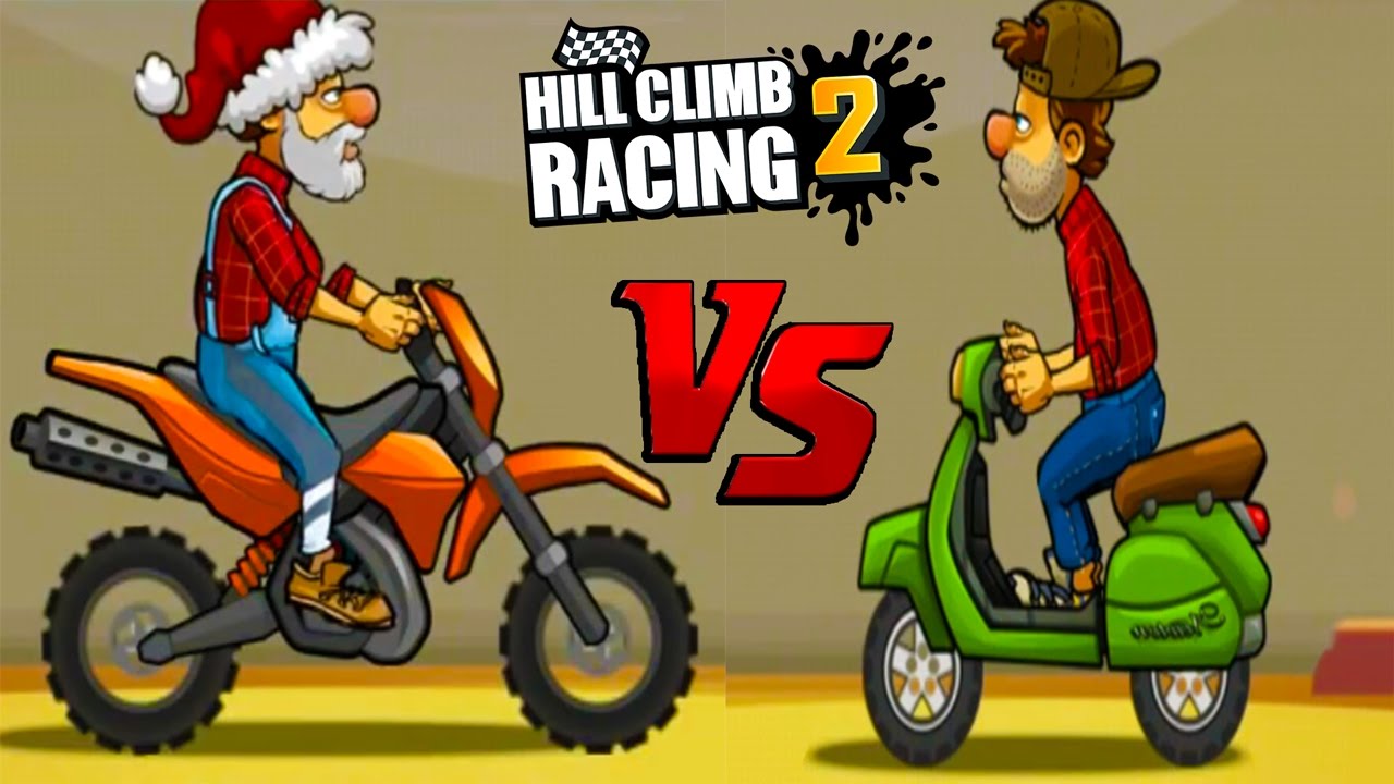 Hill Climb Racing 2 - MotoCross vs Scooter# Hack # Full Upg - Unlimite Coins And Gems