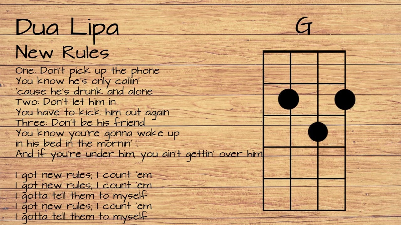 Dua Lipa - New Rules UKULELE TUTORIAL W/ LYRICS