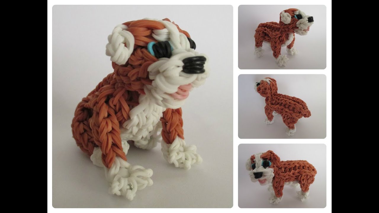DIY Rainbow Loom english bulldog - RUBBLE puppy Part 2/2 Loombicious